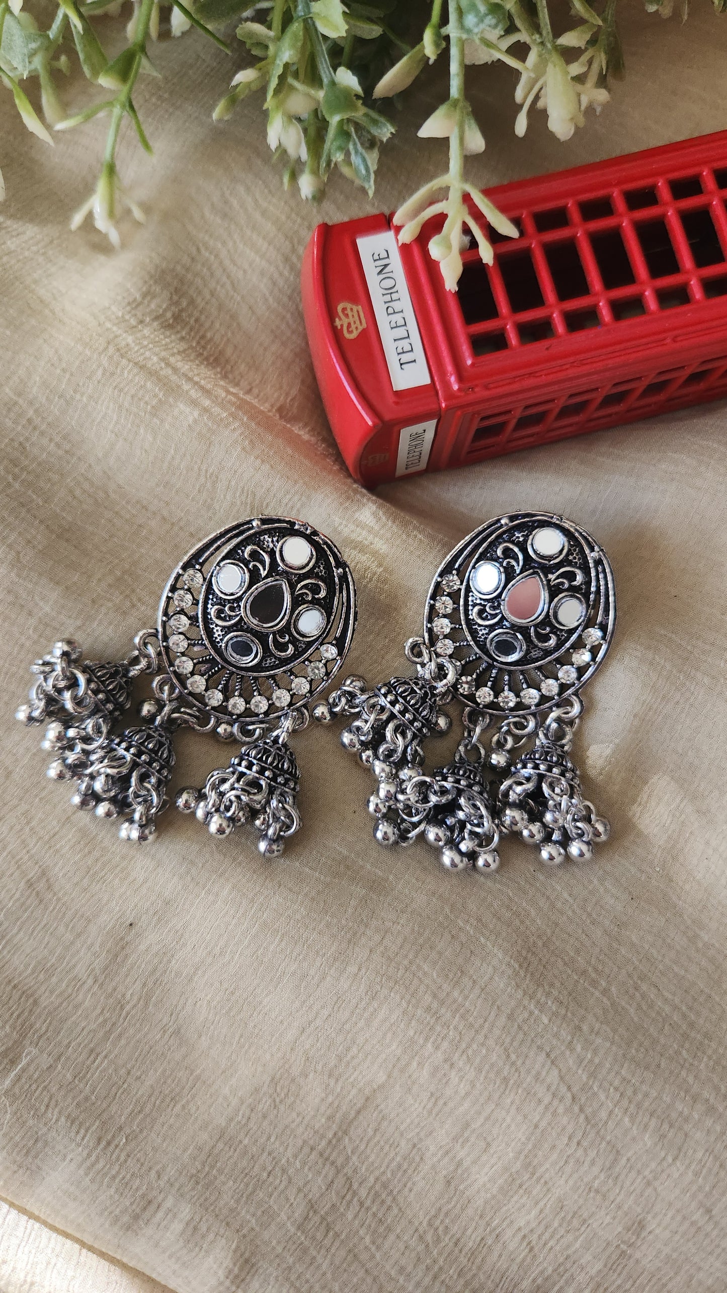 Mirror Sanchi Jhumkas