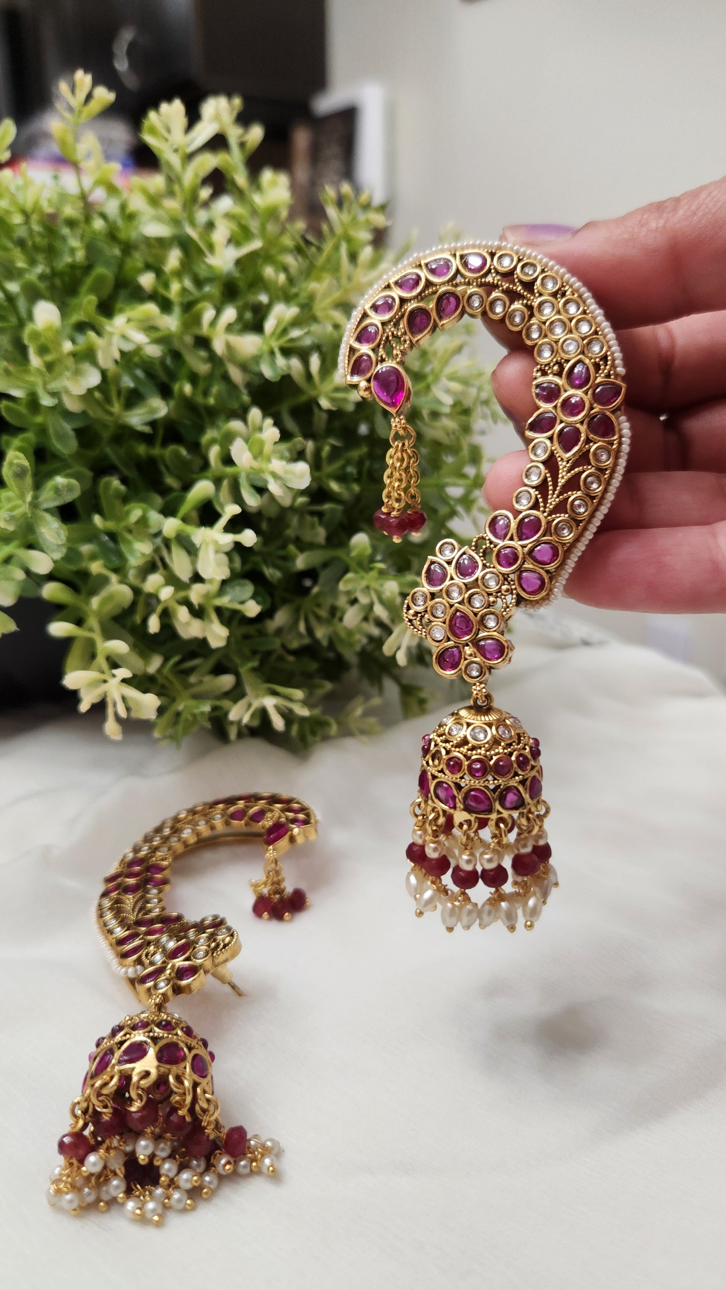 Pallavi Earcuff Jhumkas