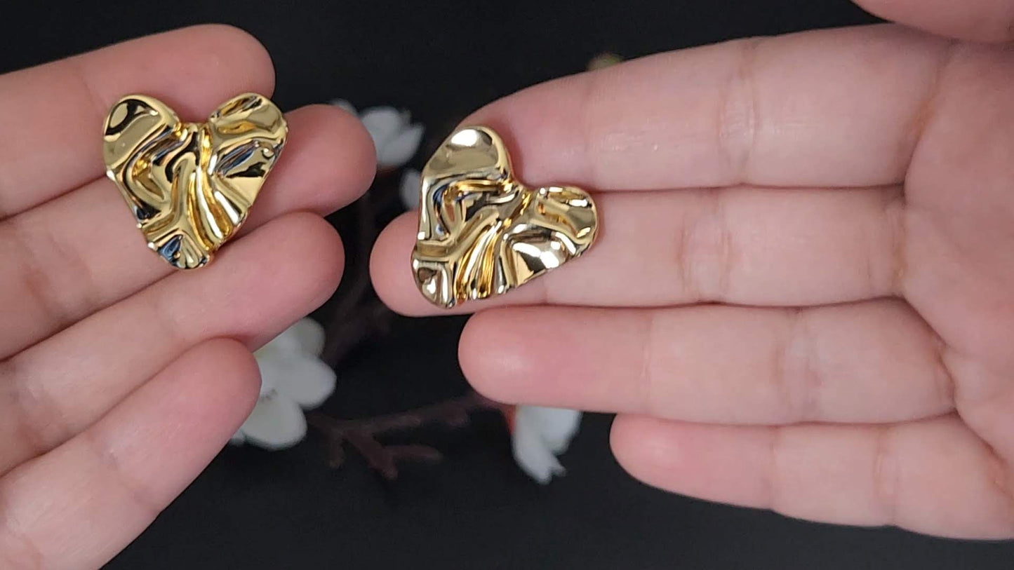 Gold plated crushed Hearts