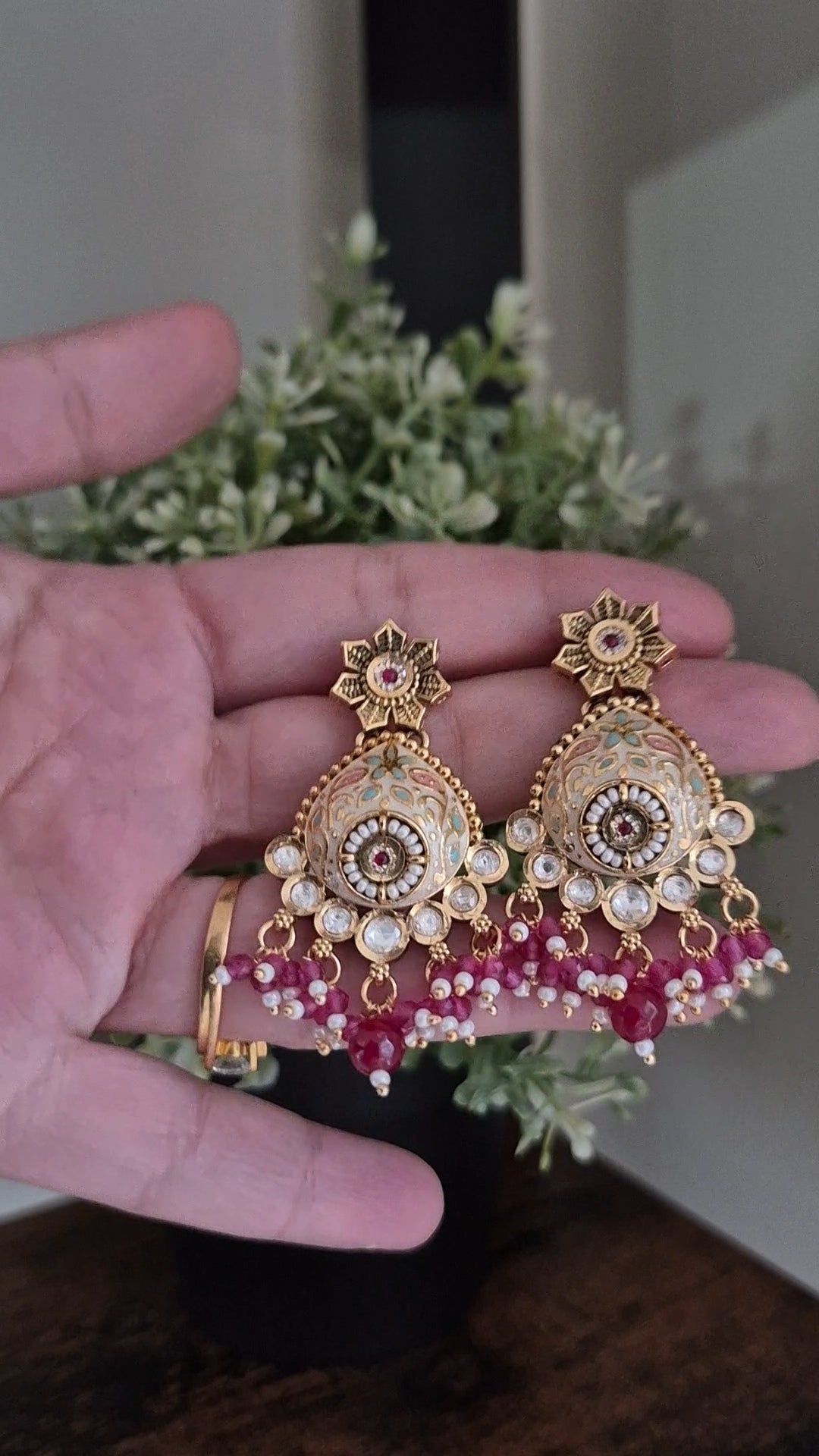 Shloka Gold finish earrings