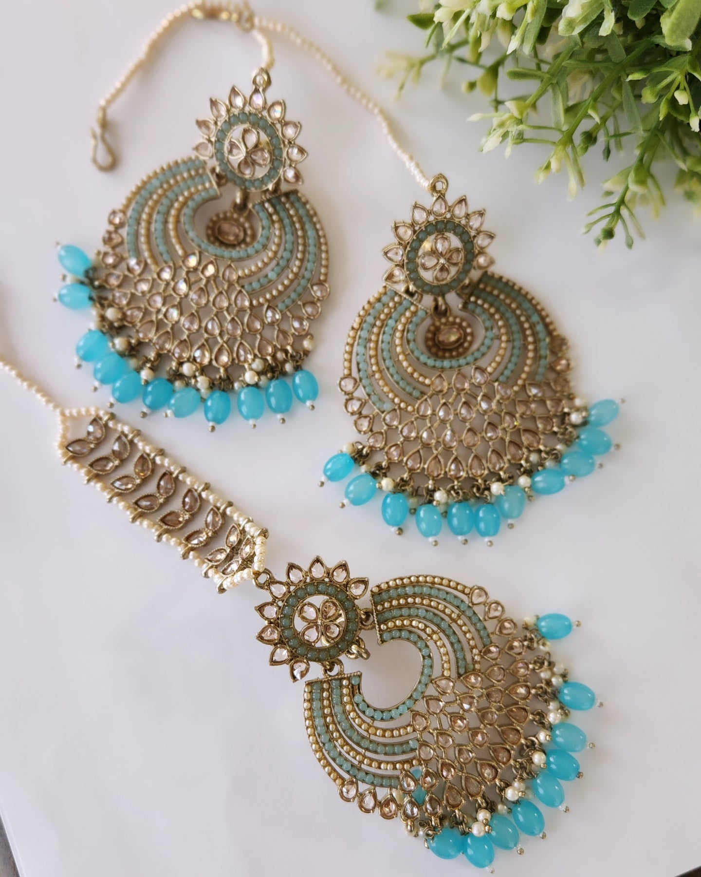 Dilrooba Earrings & Mang tikka