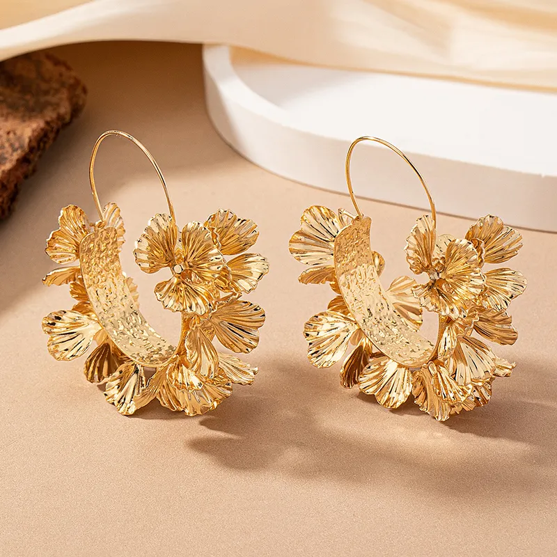 Elegant Flower Hoops