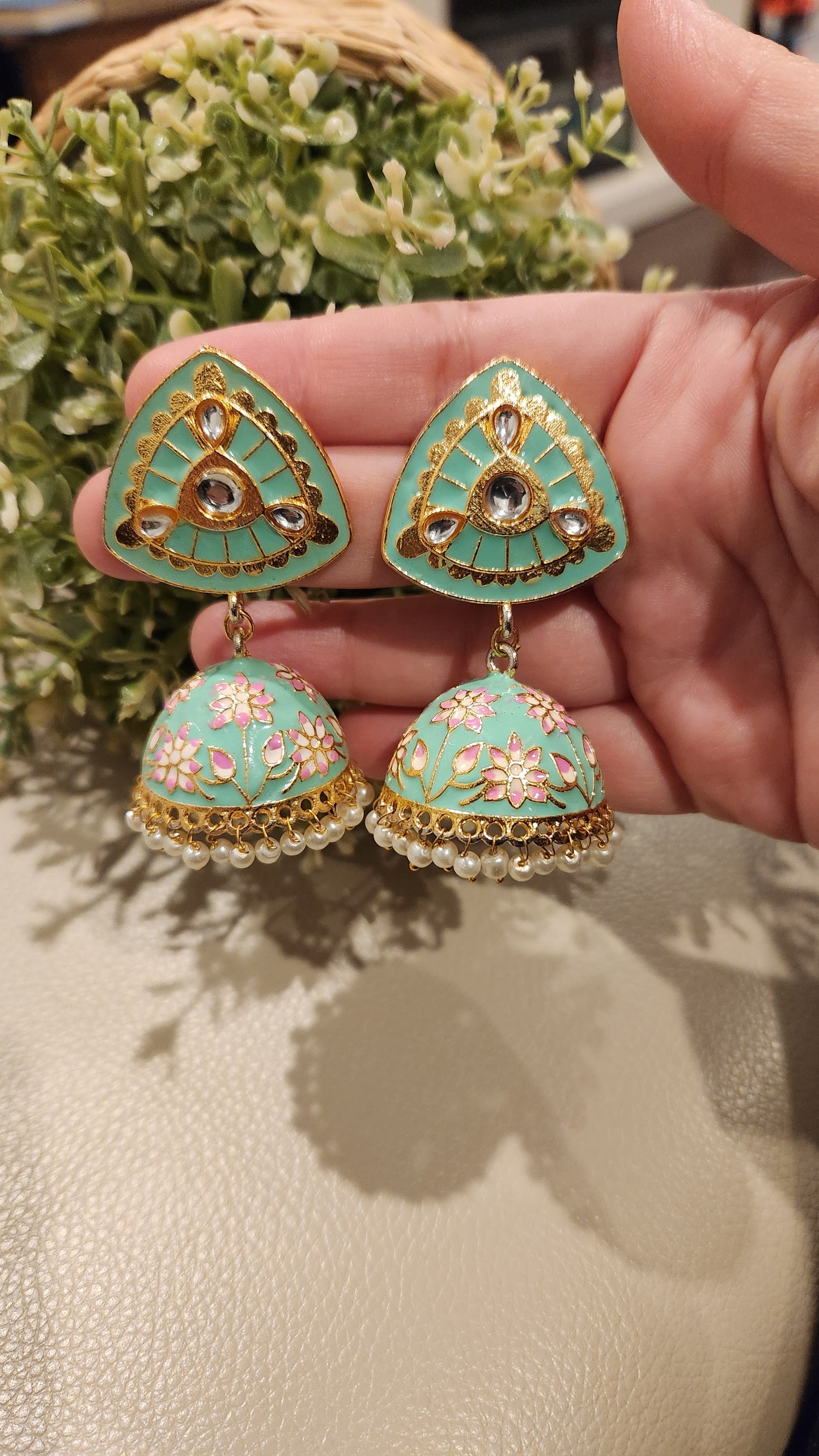 Trikone Pearl Jhumka