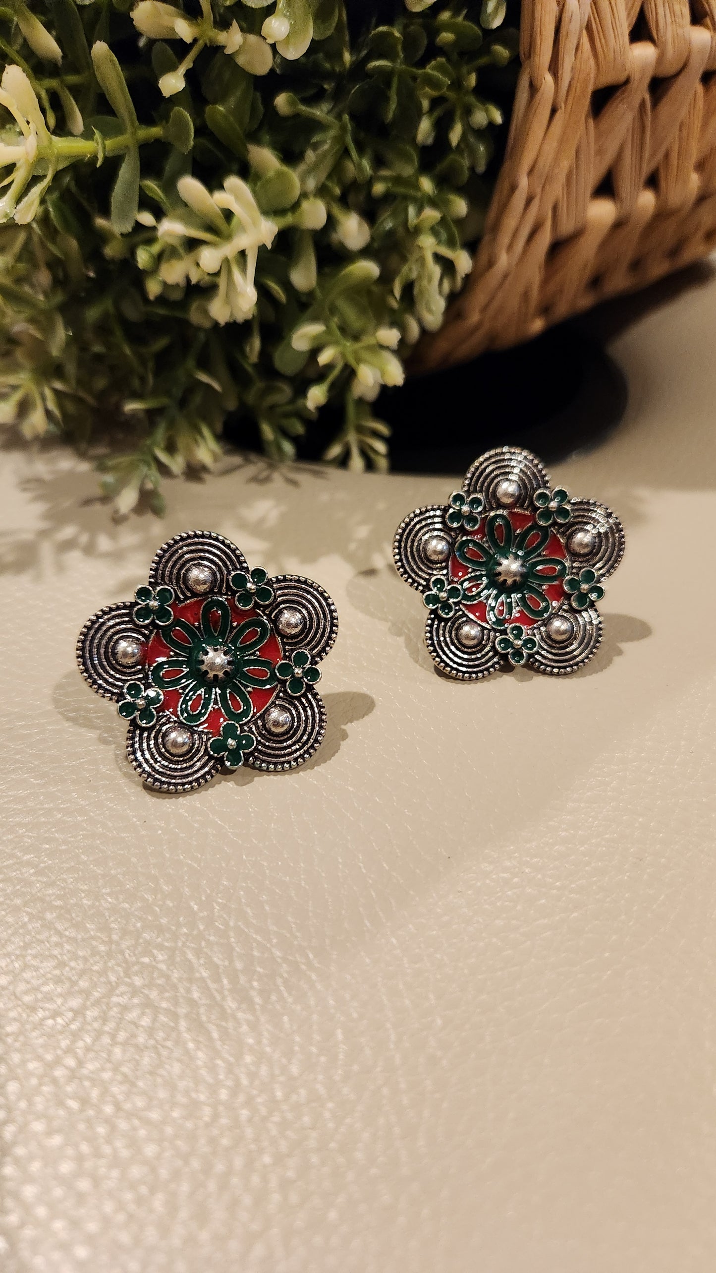 Phulkari Oxidized Studs