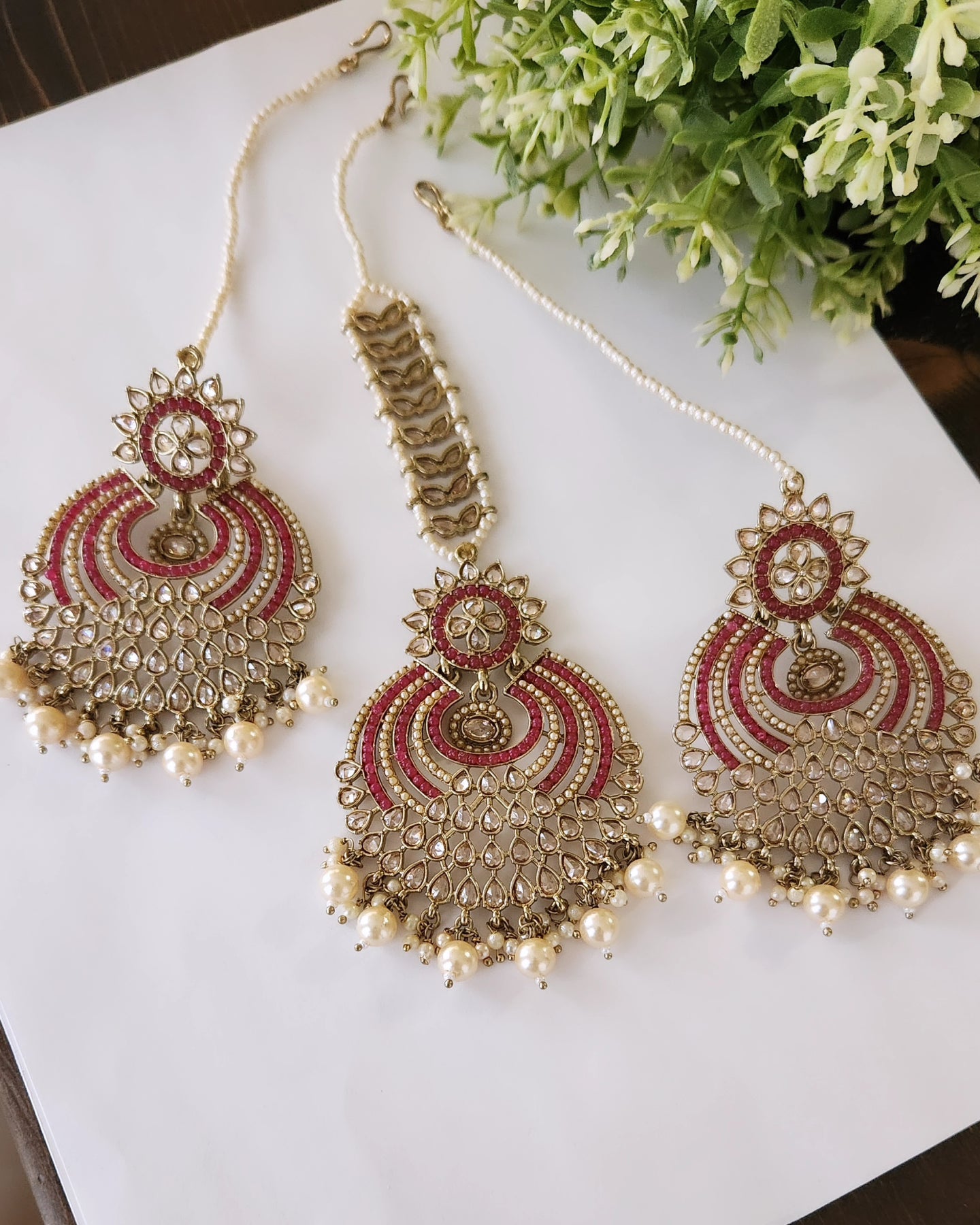 Dilrooba Earrings & Mang tikka