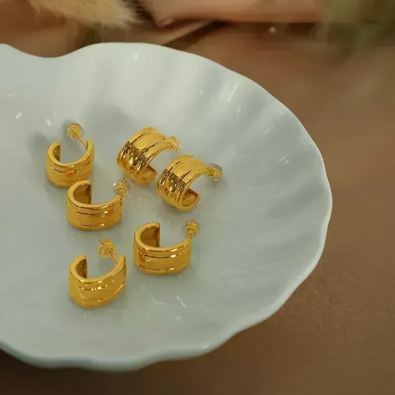 Gold plated casual wear earrings