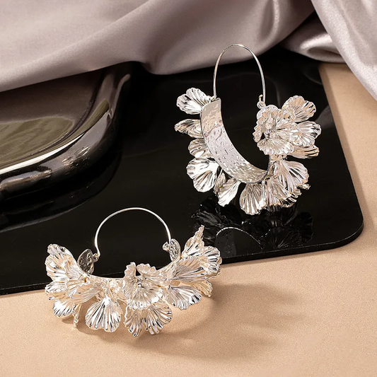 Elegant Flower Hoops