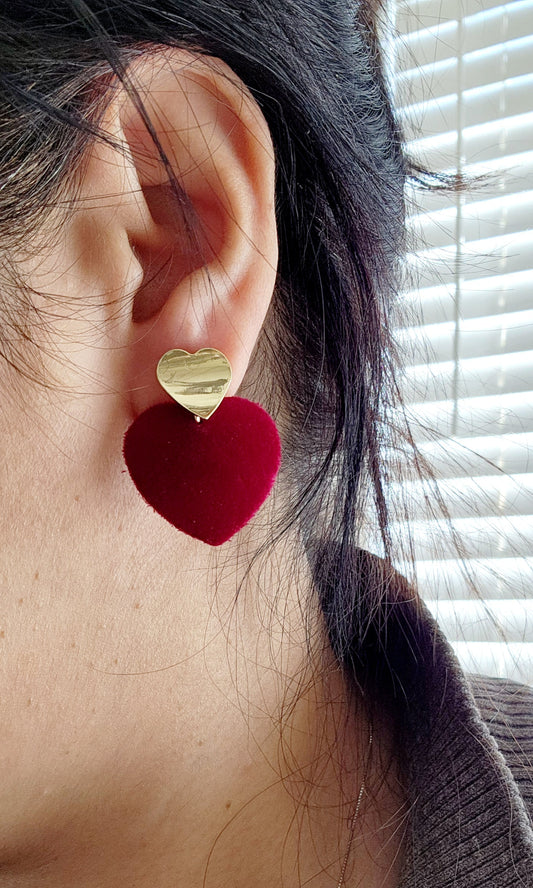 Red Velvet Gold plated studs