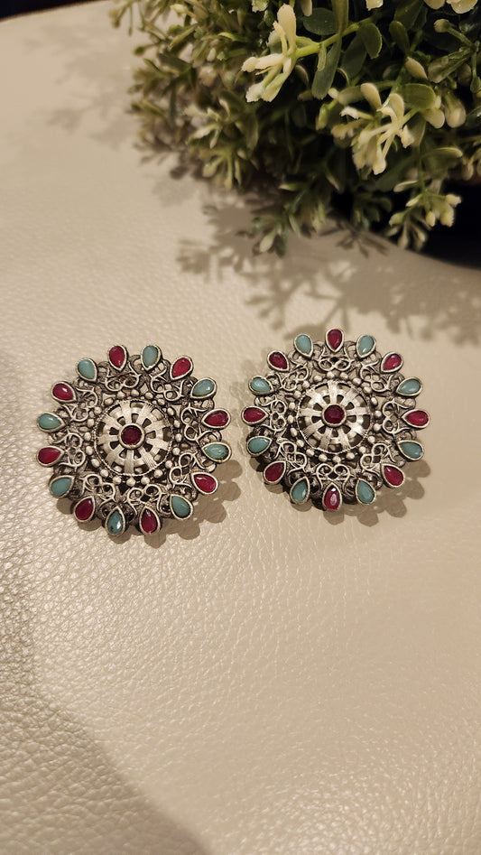 Chakra Oxidized Studs