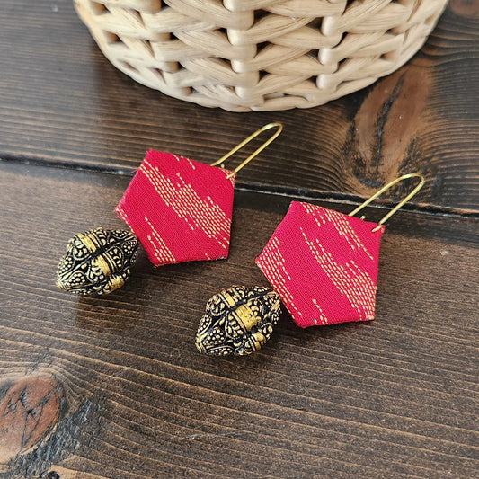 Red Fabric earrings