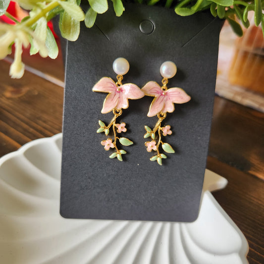 Pink pea flower drop