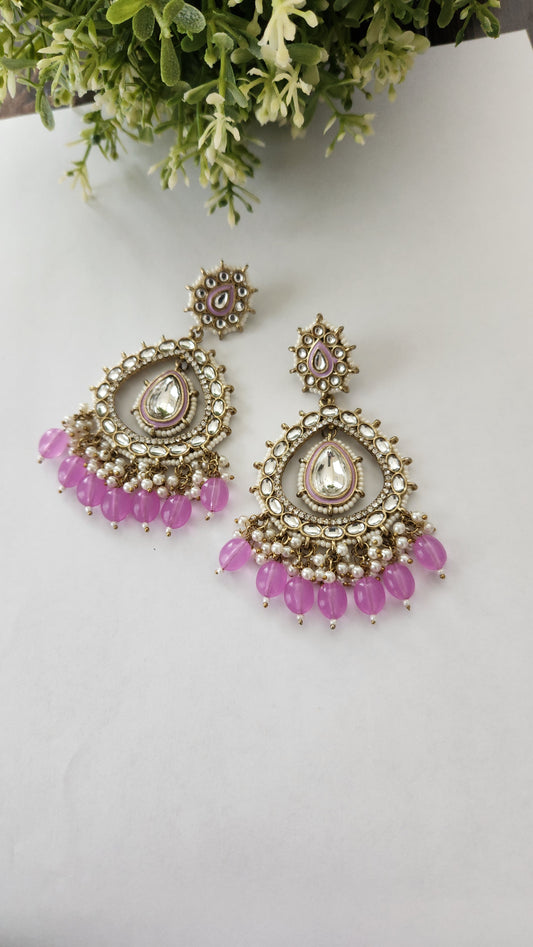 Kundan Chandbali earrings
