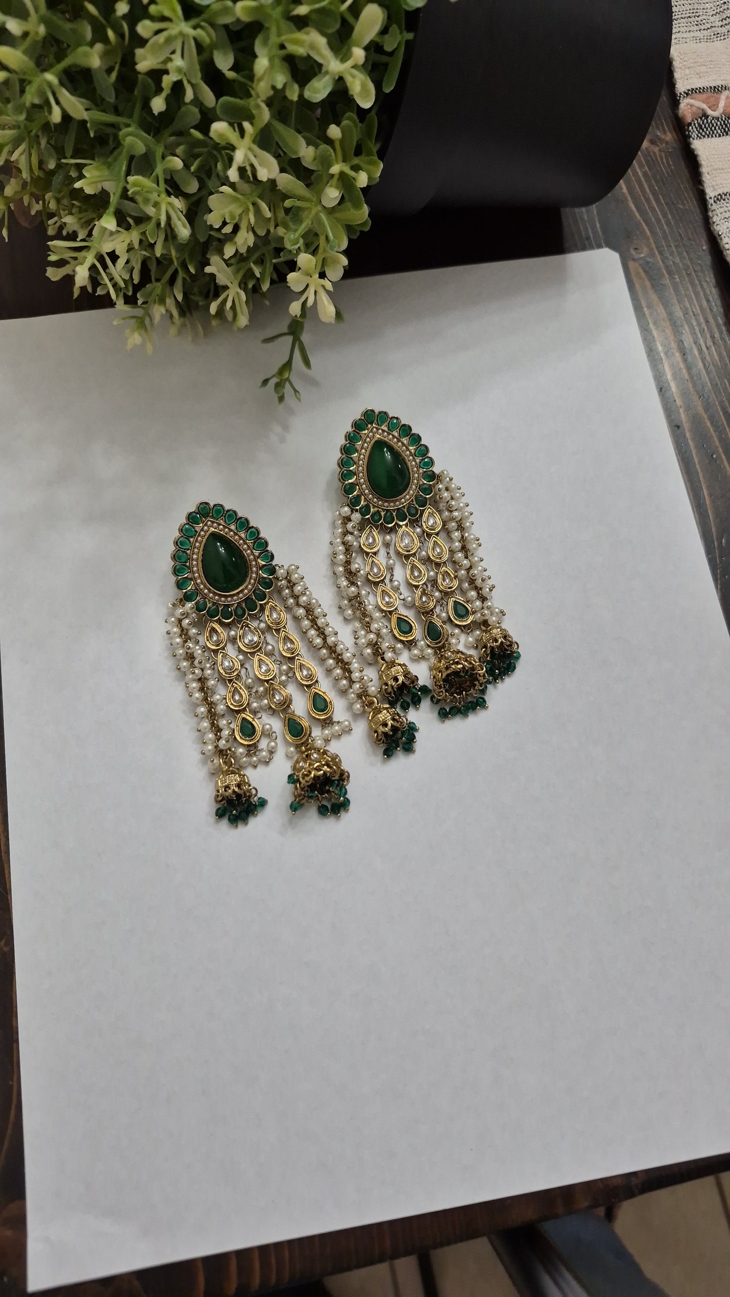 Tasha Pearl & Kundan Earrings
