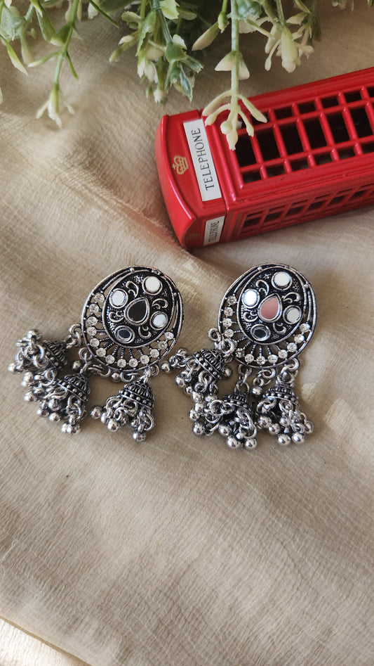 Mirror Sanchi Jhumkas