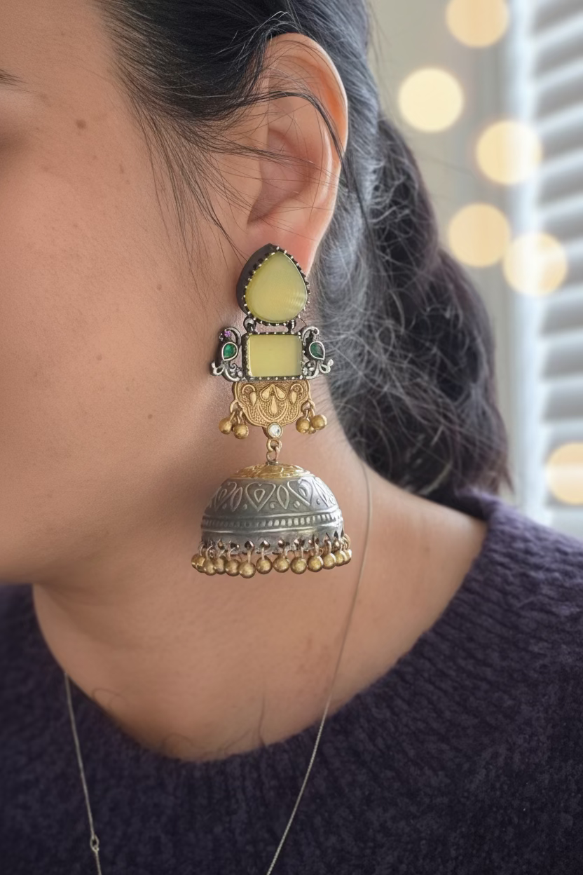 Saily Dual Tone Jhumkas