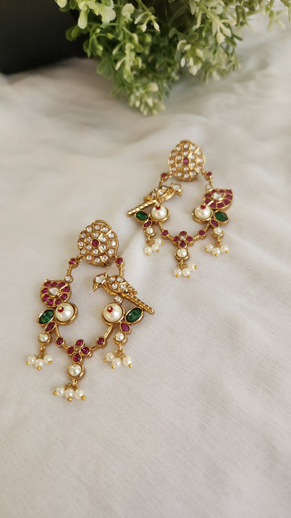 Bird Jadau Earrings