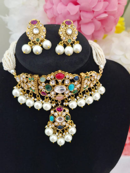 Pankhudi Kundan & Pearl set