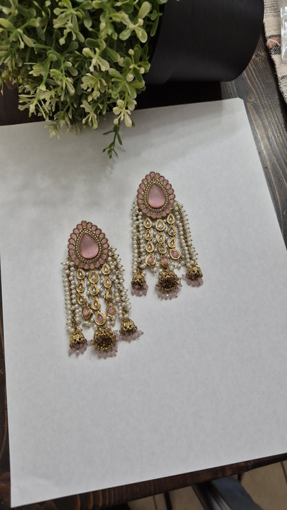 Tasha Pearl & Kundan Earrings