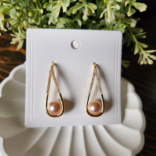 Rose gold pearl drops