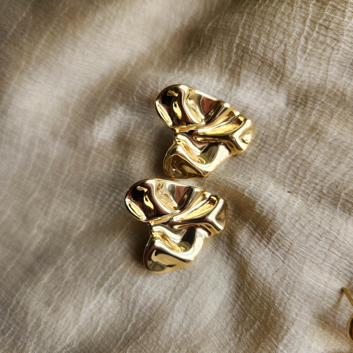 Gold plated crushed Hearts
