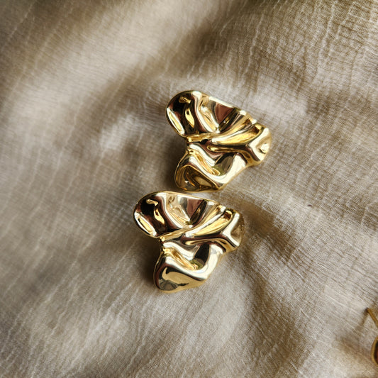 Gold plated crushed Hearts