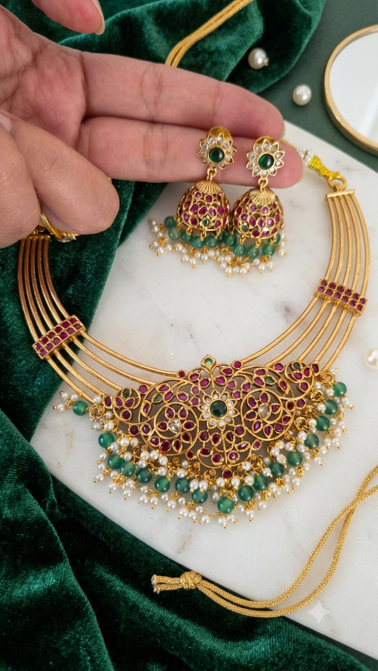 Choker with jhumki