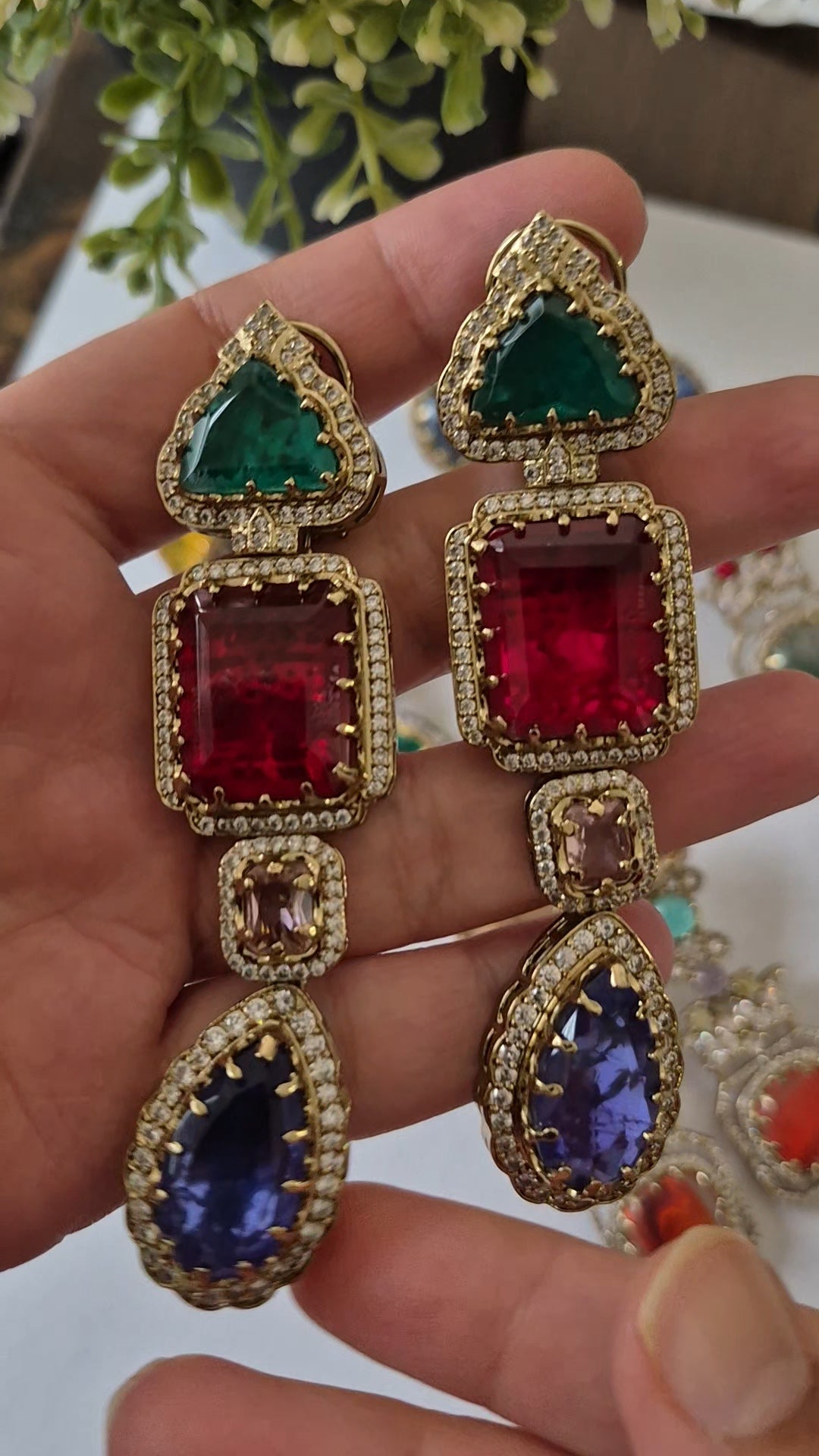 Trikone Sabhya inspired earrings