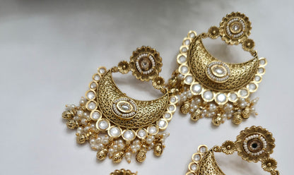 Crescent Kundan Earrings