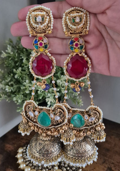 Ahana Antique Jhumkas