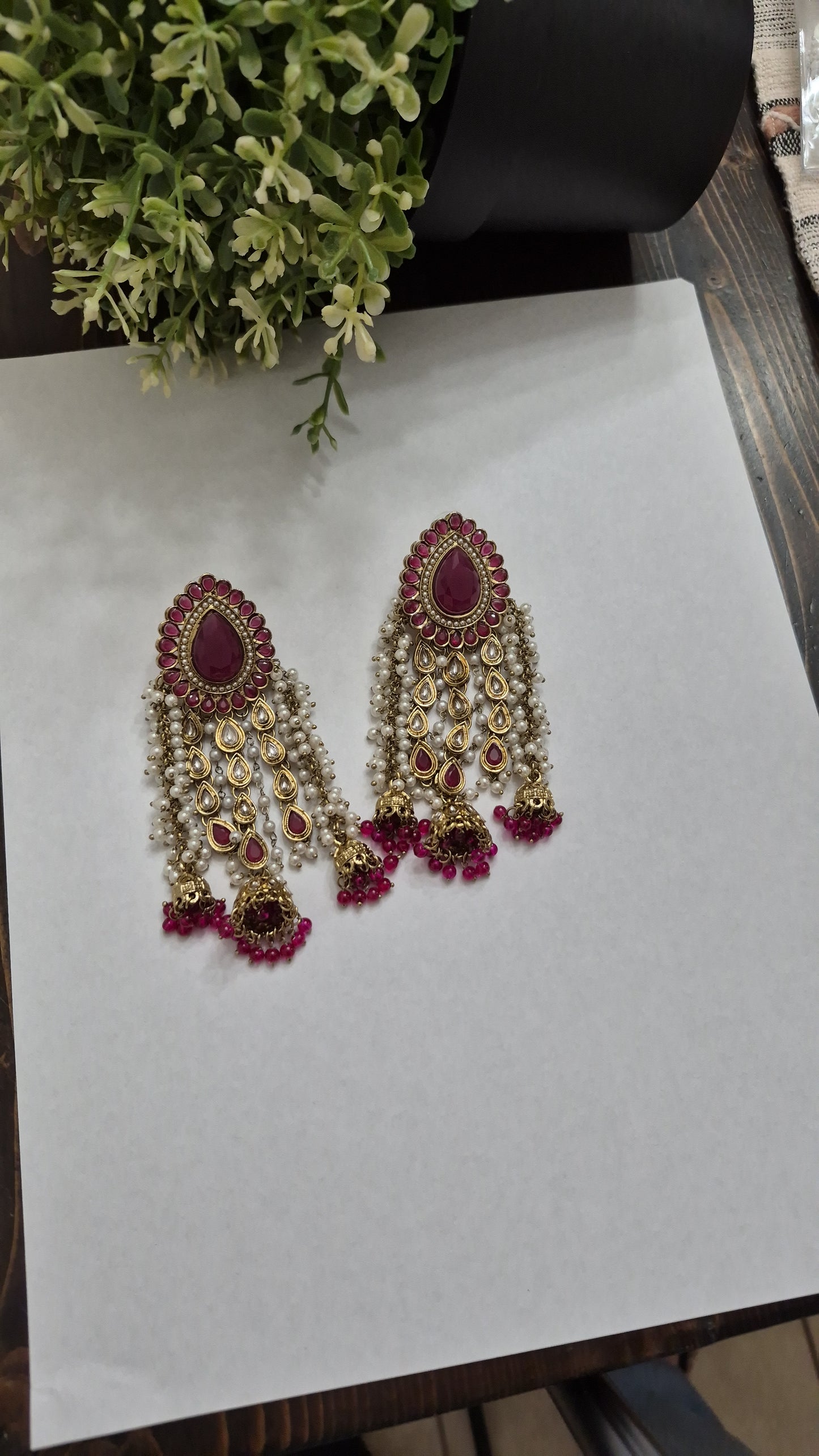 Tasha Pearl & Kundan Earrings
