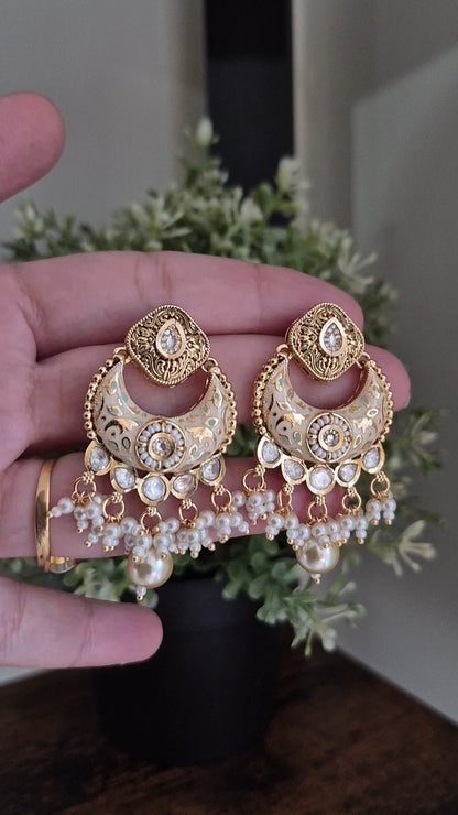 Shloka Gold finish earrings