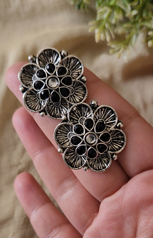 Meena studs oxidized