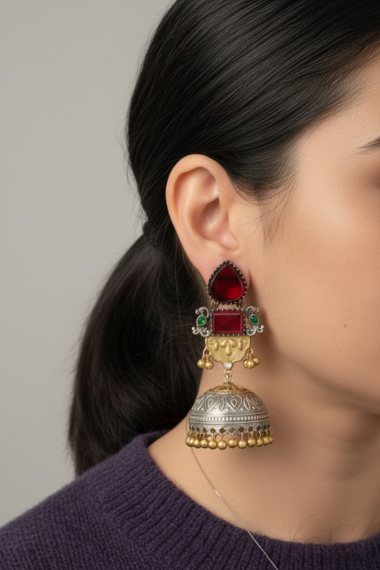 Saily Dual Tone Jhumkas