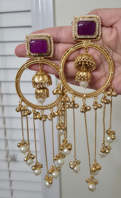 Charkha Purple Jhumka