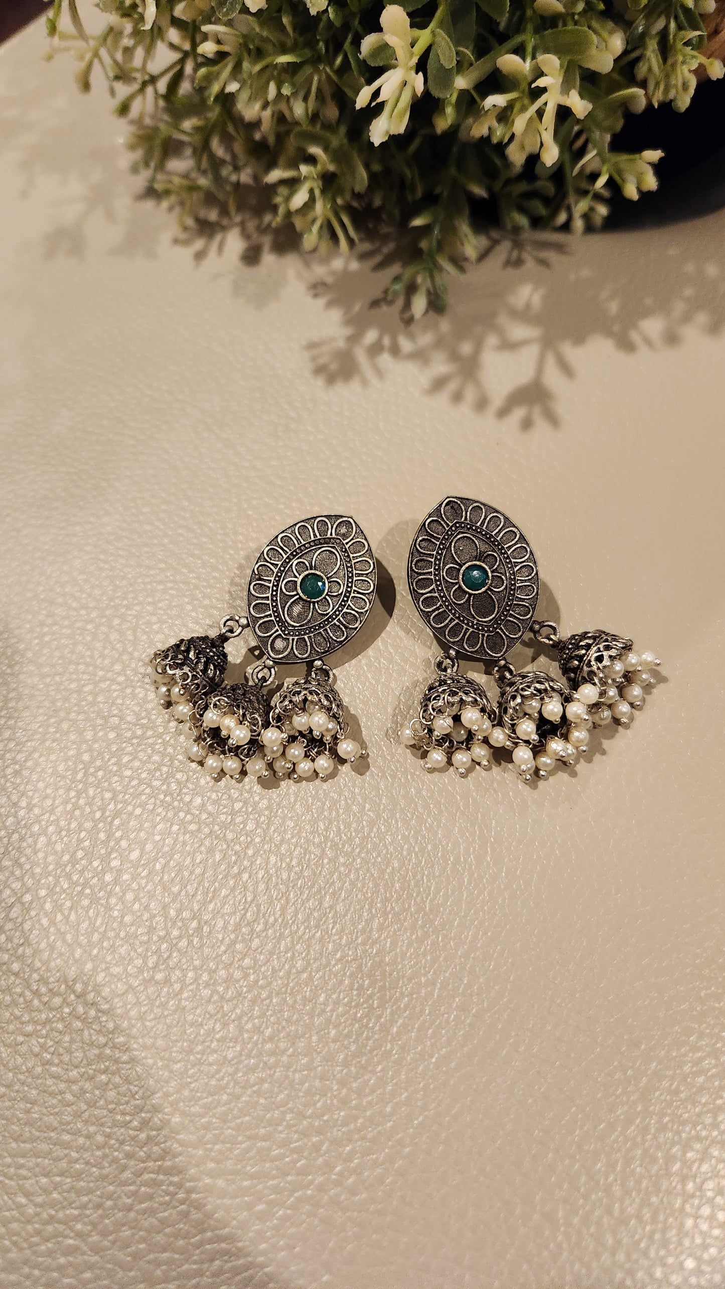 Pear Oxidized Studs