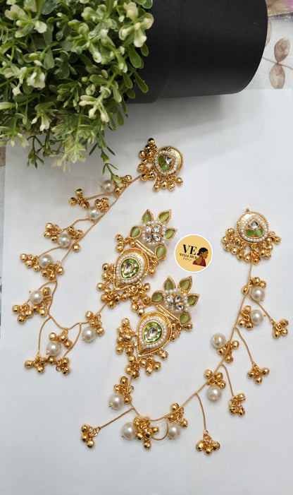 Apsara Kashmiri Earrings ( **white one is jhumroo only no pearls)