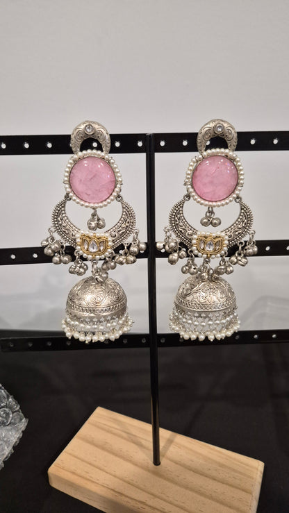 Ruchi German Silver jhumkas