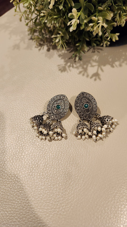 Pear Oxidized Studs
