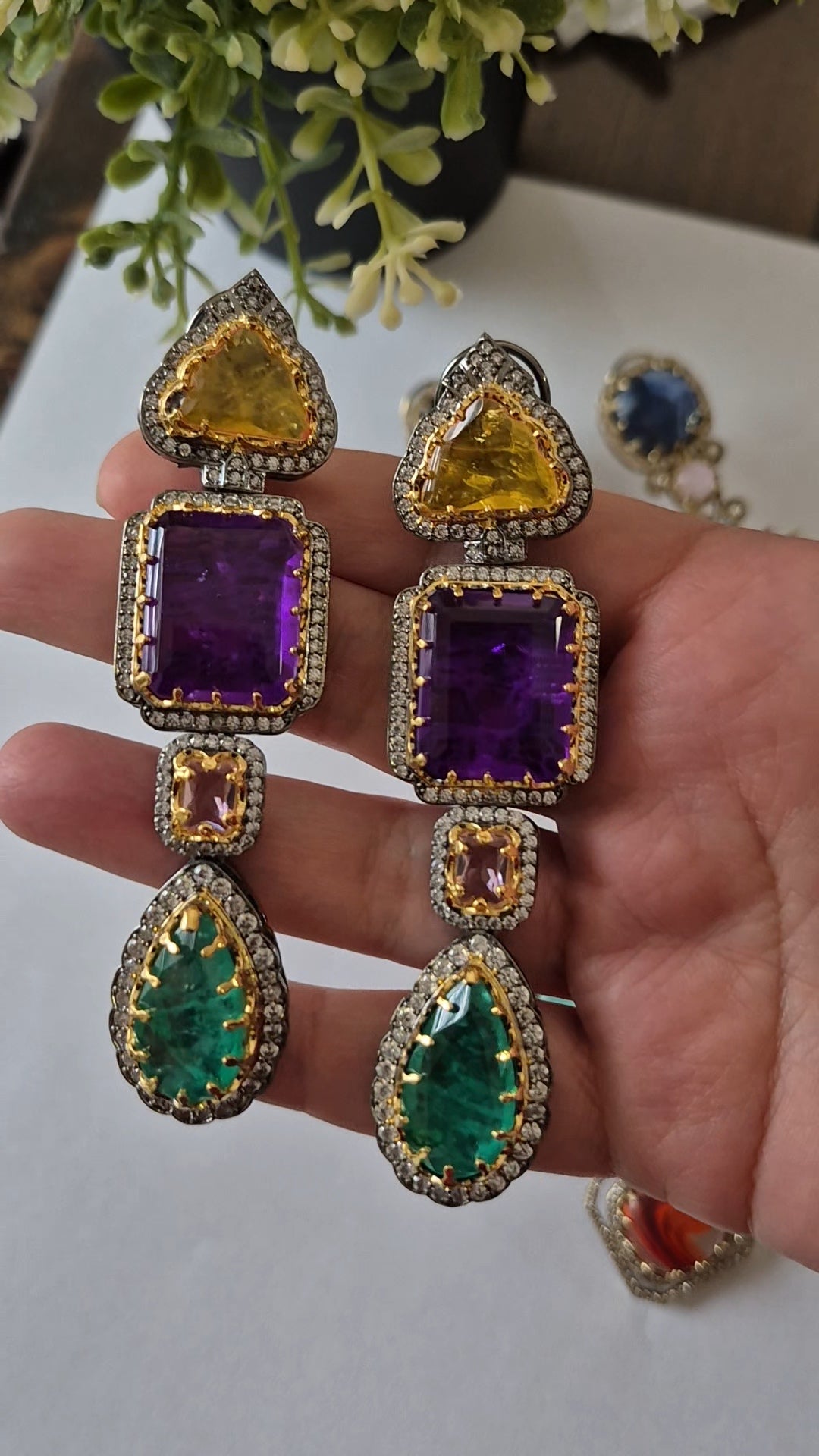Trikone Sabhya inspired earrings
