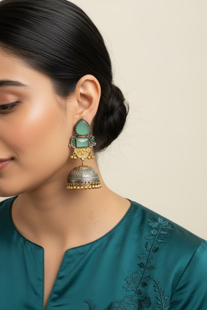 Saily Dual Tone Jhumkas