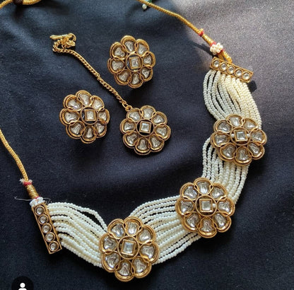Kundan & Pearl choker set