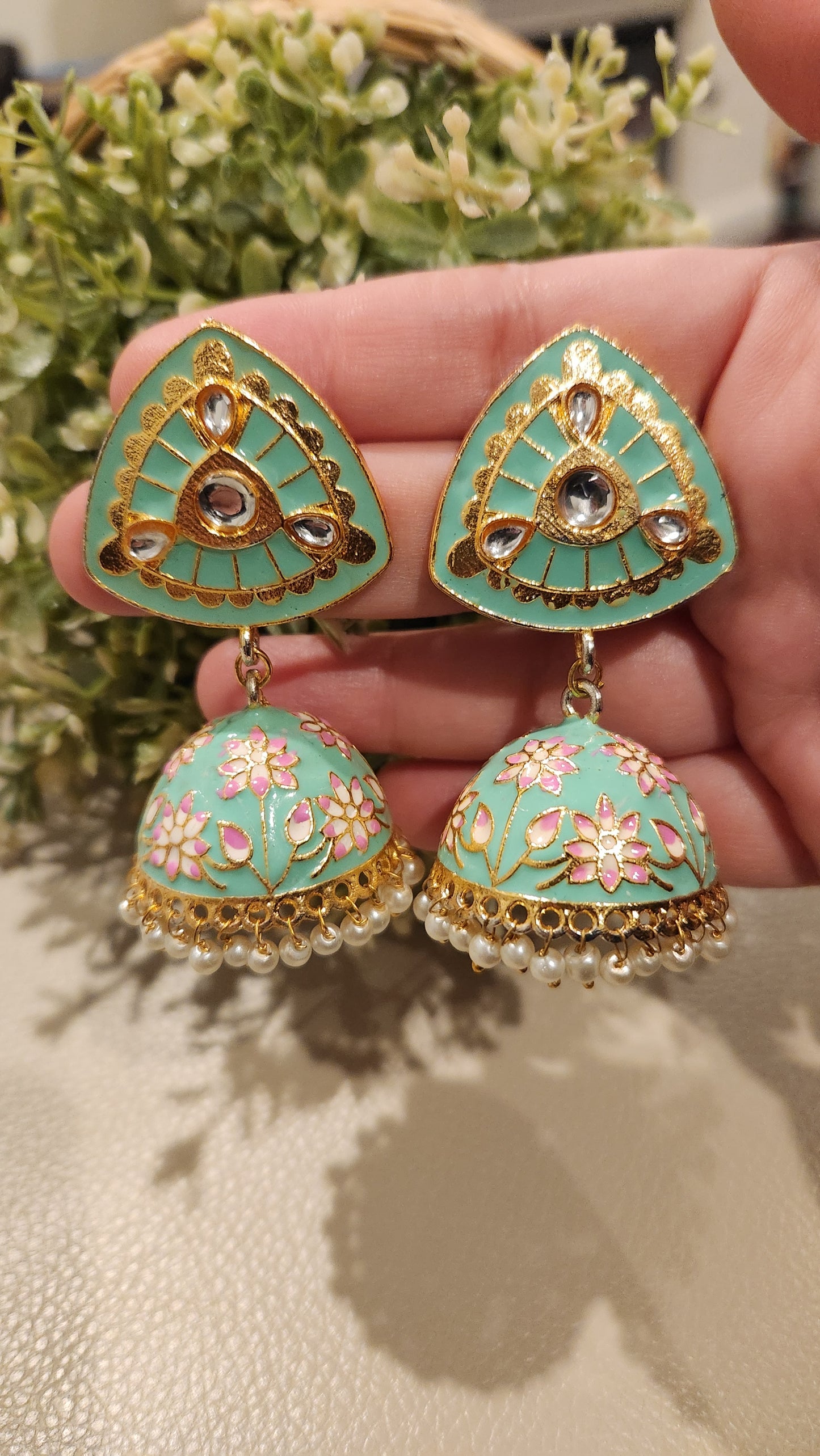 Trikone Pearl Jhumka