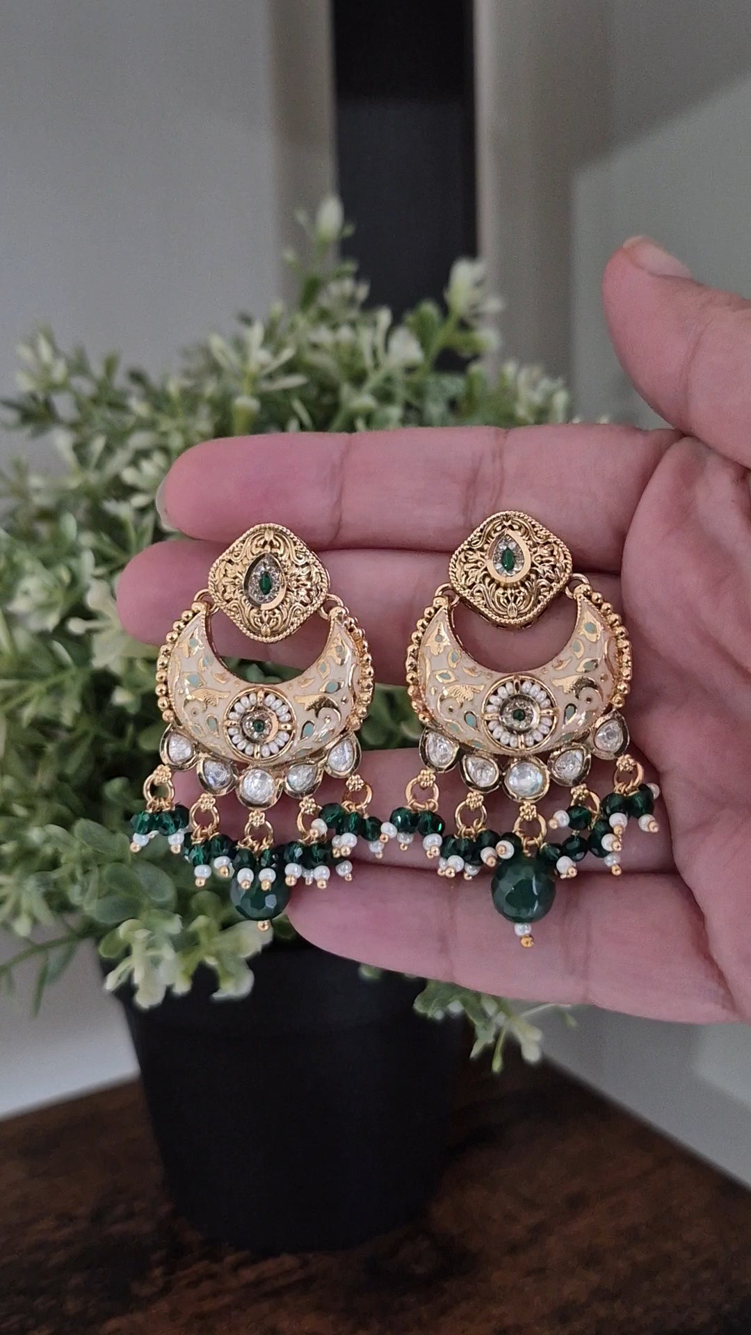Shloka Gold finish earrings